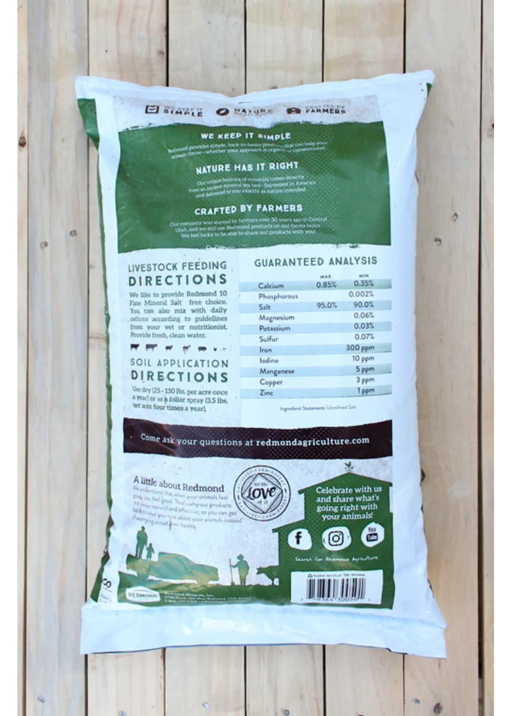 Redmond Redmond Unrefined Salt 22.68 Kg (50lb) Bag
