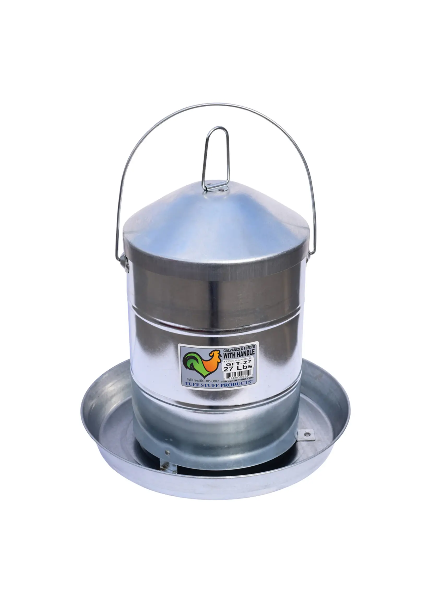 TUFFSTUFF Galvanized Poultry Feeder with Handle -