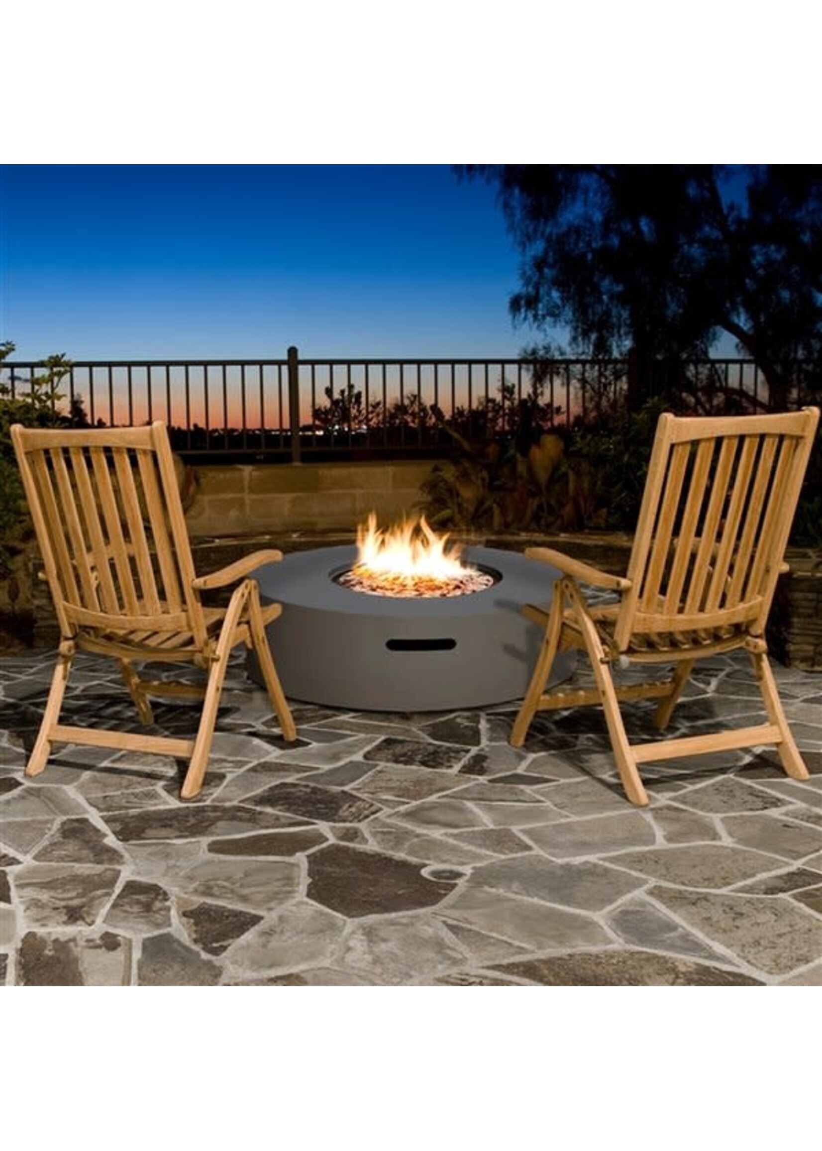 J&R Firetables - Round Firepit with Cover & Lid - Carbon Black
