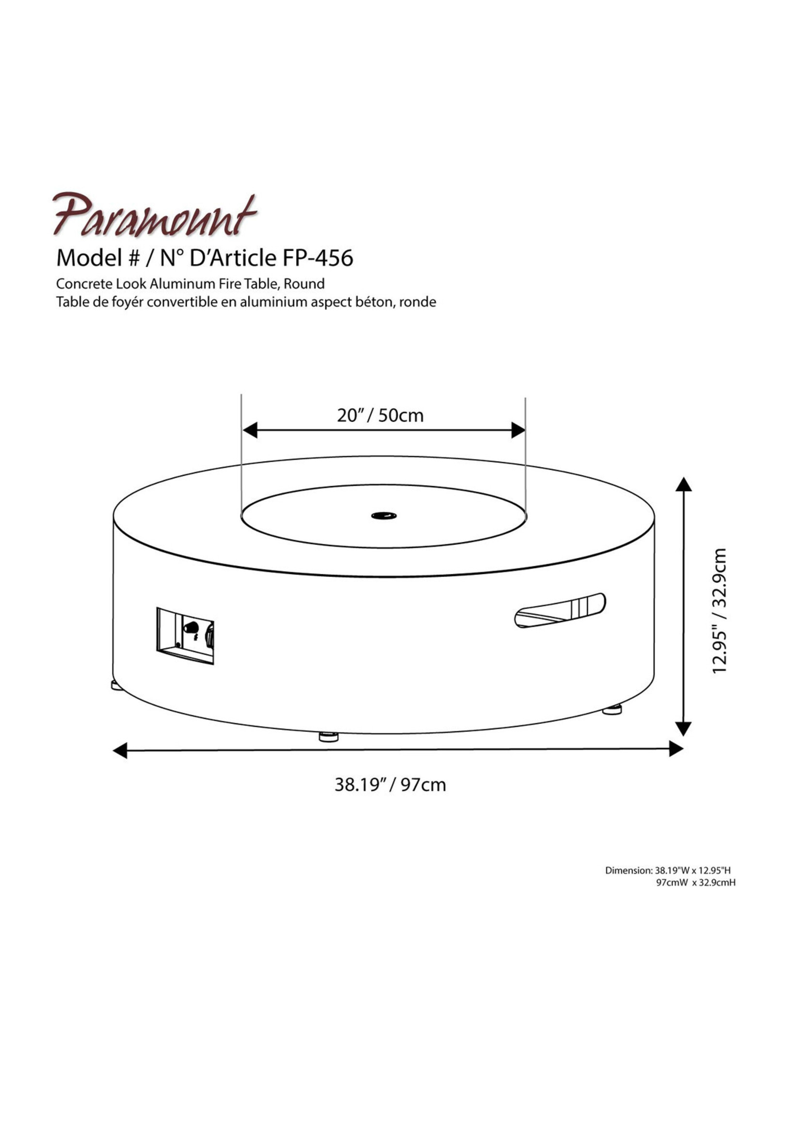 J&R Firetables - Round Firepit with Cover & Lid - Carbon Black