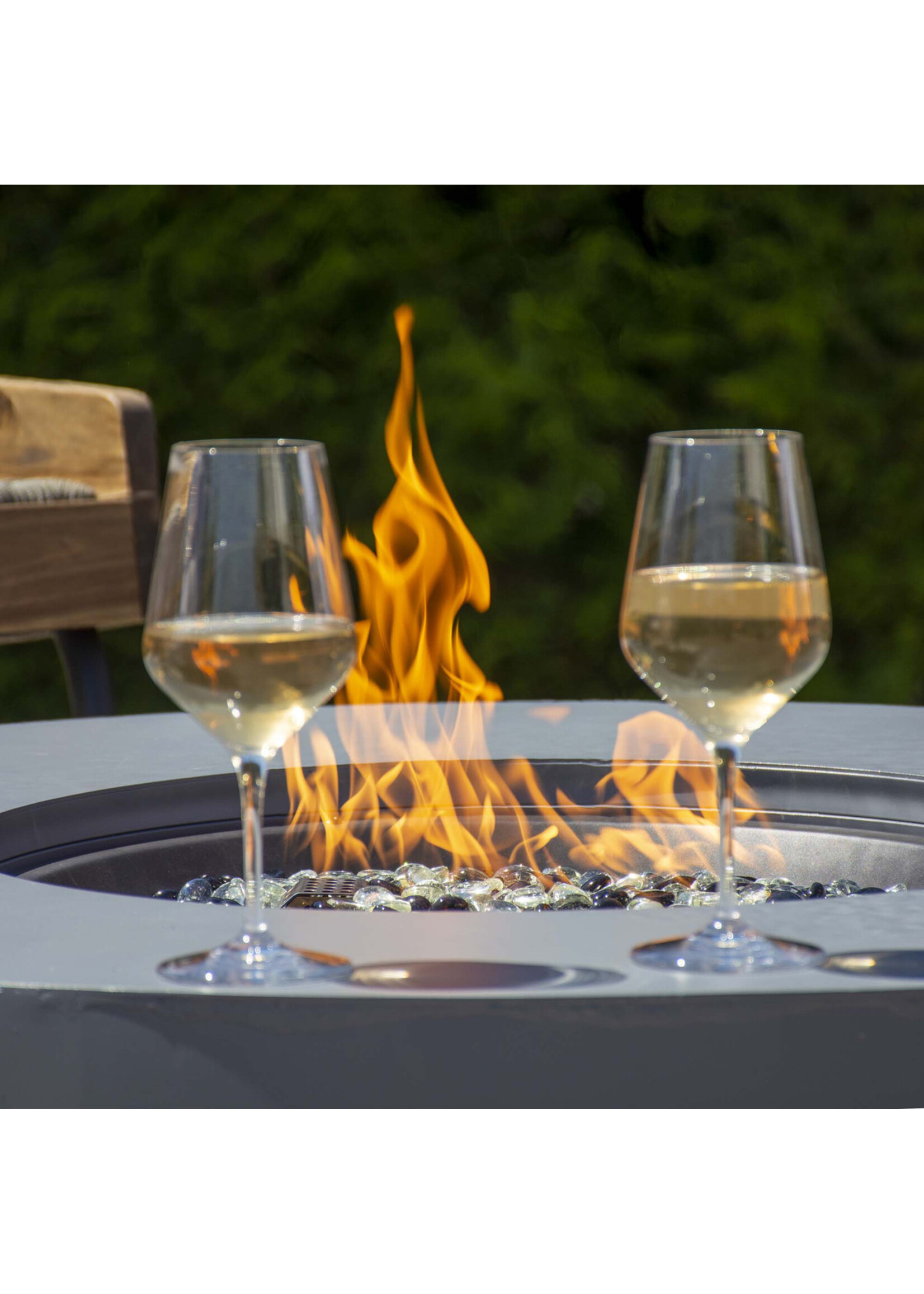 J&R Firetables - Round Firepit with Cover & Lid - Carbon Black