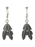 Justin Earrings - Silver Feather Charms