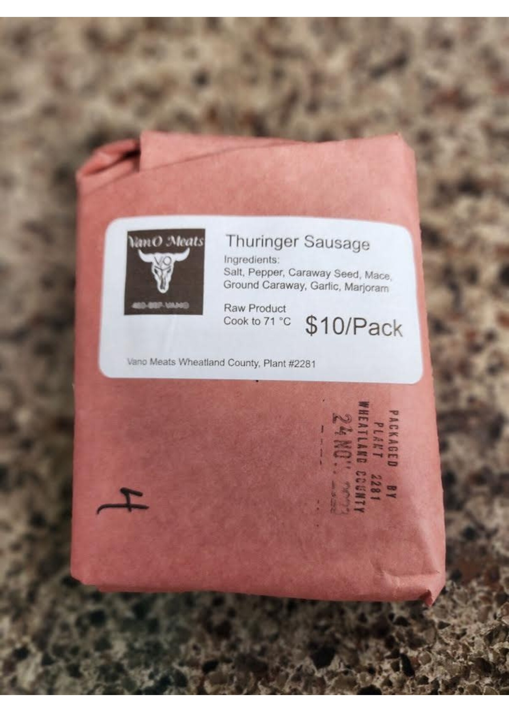 Van O Meats Thuringer - Pork Sausage