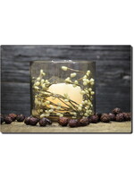 Amber Glass Battery Votive Candle Gift Set