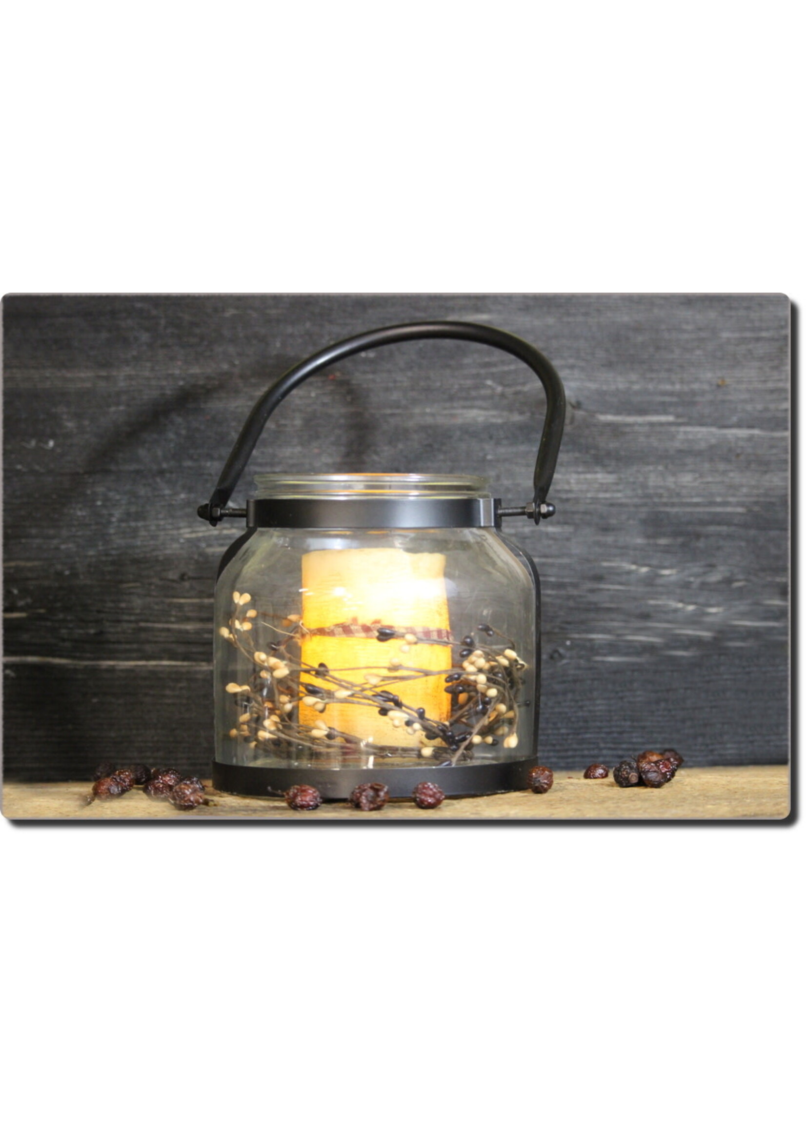 Candle Banded Lantern Pillar Set