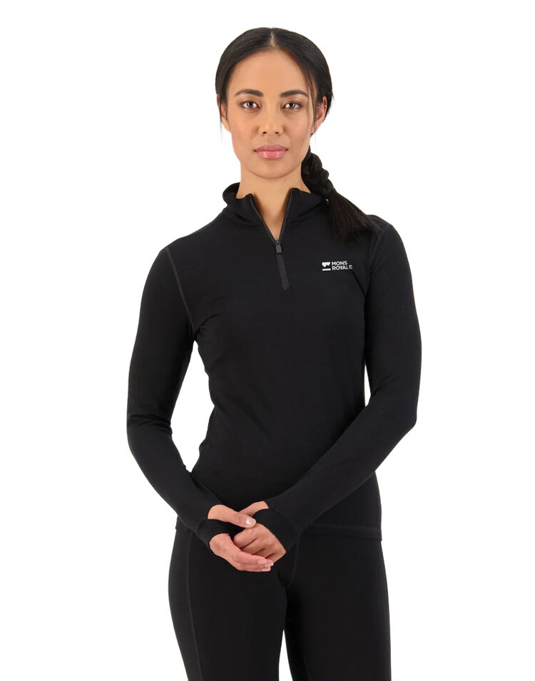 Mons Royale Mons Royale Cascade Merino Base Layer 1/4 Zip — Women's Ski/Snowboard
