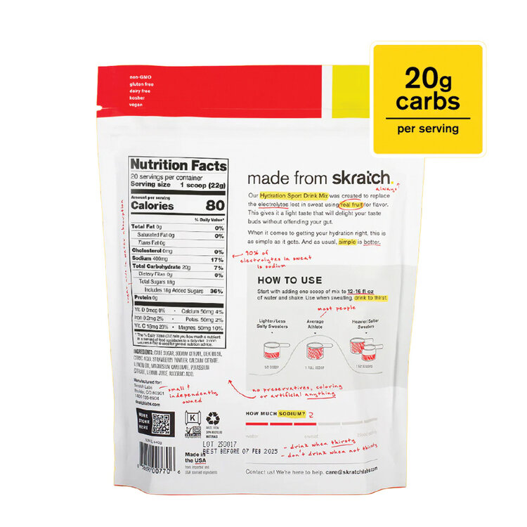 Skratch Labs Skratch Labs Sport Hydration Drink Mix — Strawberry Lemonade 440g