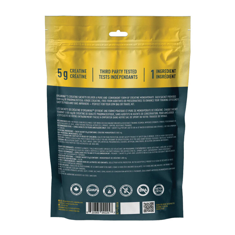 Organika Organika Creatine Sachets — Unflavoured Creatine Monohydrate (5g x 30)