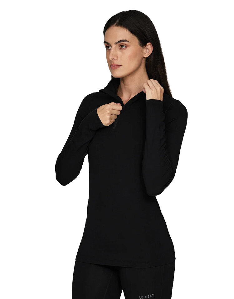 Le Bent Le Bent Heavyweight Grid Fleece 1/4 Zip — Women's Base Layer