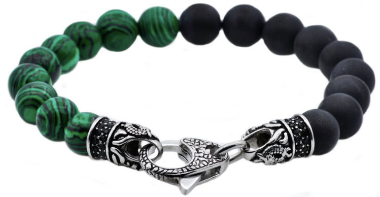 Blackjack ONYX MALACHITE BLACKJACK BRACELET