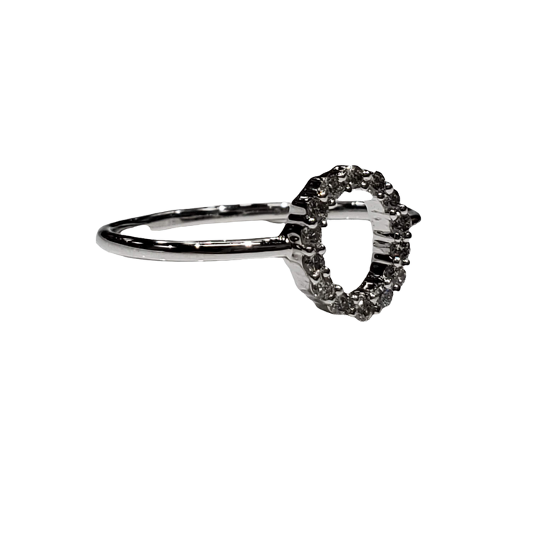 Daniels Jewels Art (R) 14K .15CT TDW OVAL FASHION RING WITH 14 ROUND DIAMONDS