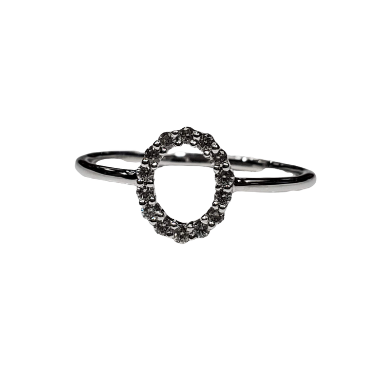 Daniels Jewels Art (R) 14K .15CT TDW OVAL FASHION RING WITH 14 ROUND DIAMONDS