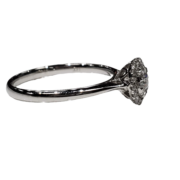 Daniels Jewels Art (R) 14K .30CT SI2 G CLUSTER HALO WHITE GOLD RING WITH 31 ROUND DIAMONDS 2.4 GRAMS