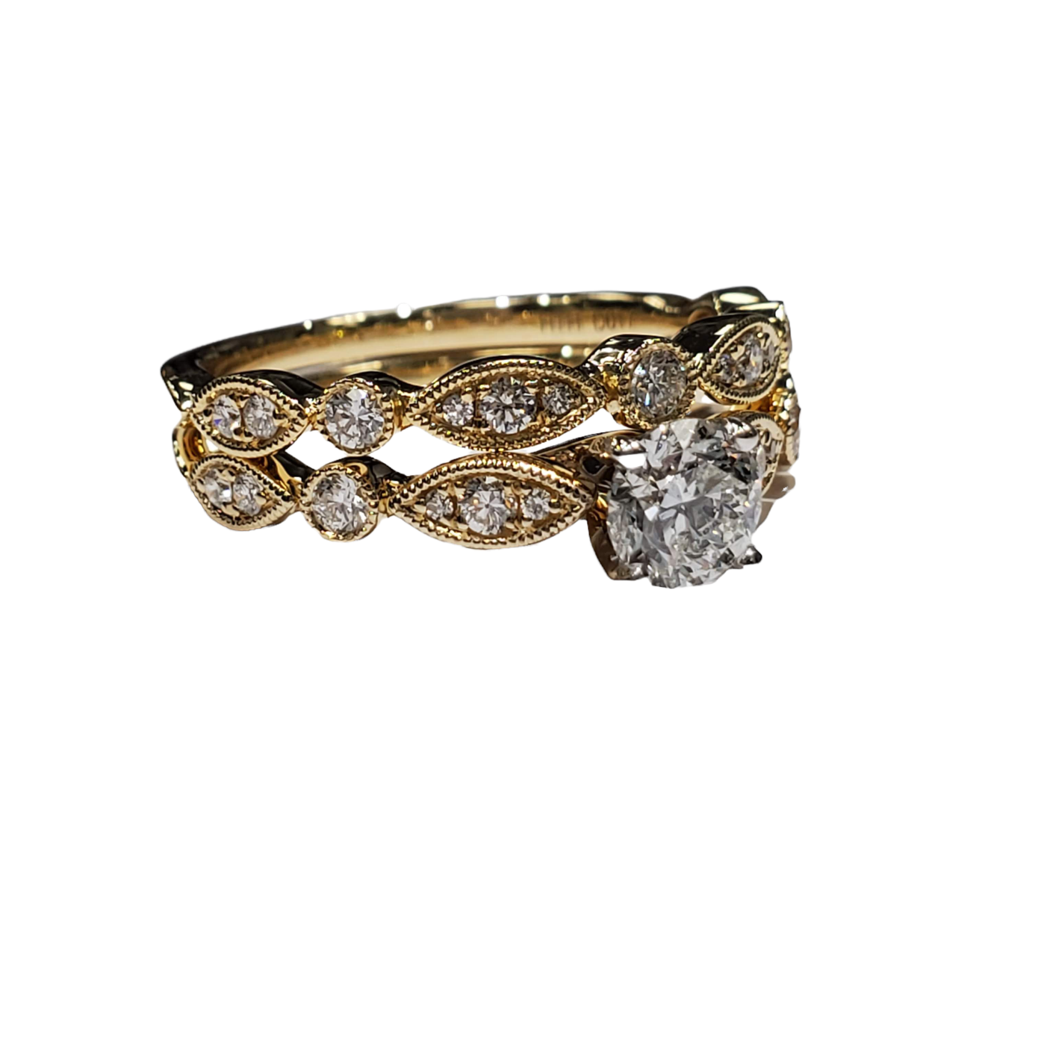 Colour changing alexandrite bridal ring set, ornate engagement ring set /  Lida | Eden Garden Jewelry™