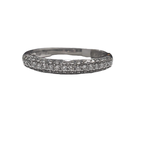 (Y) 14K WHITE GOLD .33CT TDW MICRO PAVE WEDDING BAND