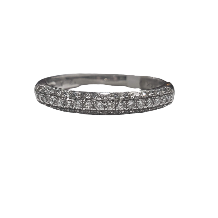 (Y) 14K WHITE GOLD .33CT TDW MICRO PAVE WEDDING BAND