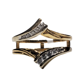 (R) 14K YELLOW GOLD TWO TONED .25CT TDW INSERT BAND