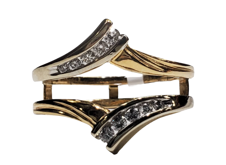 (R) 14K YELLOW GOLD TWO TONED .25CT TDW INSERT BAND