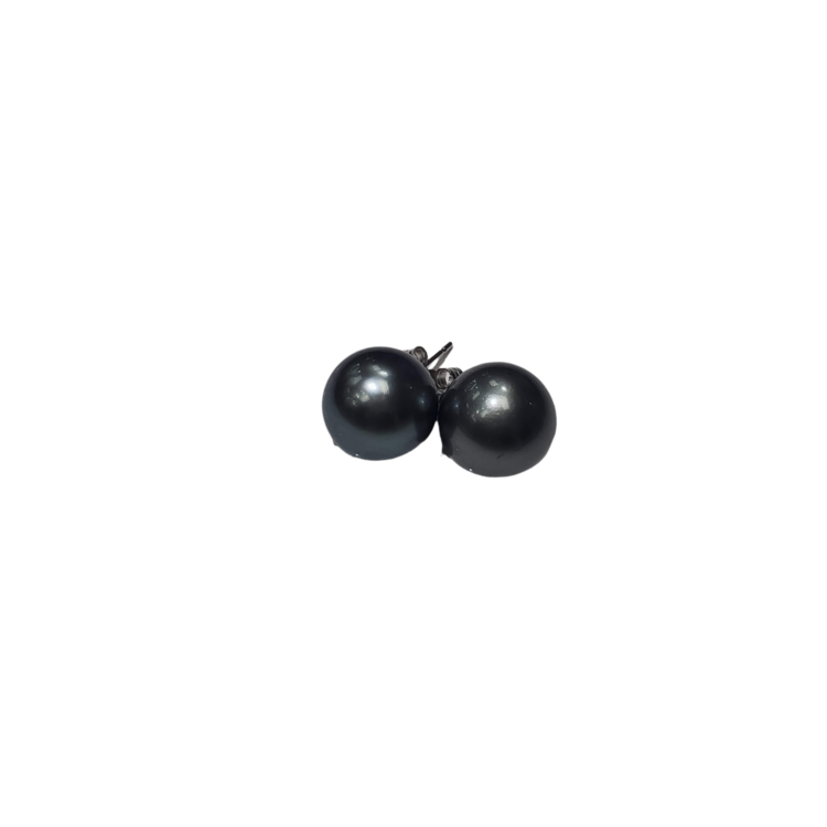 (R) 14K WG 10-11MM TAHITIAN PEARL STUD EARRINGS