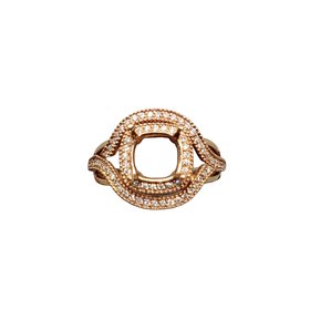 M(R)14KR .30CT ROSE GOLD AND DIAMOND HALO-INTERTWINED SEMI MOUNTING