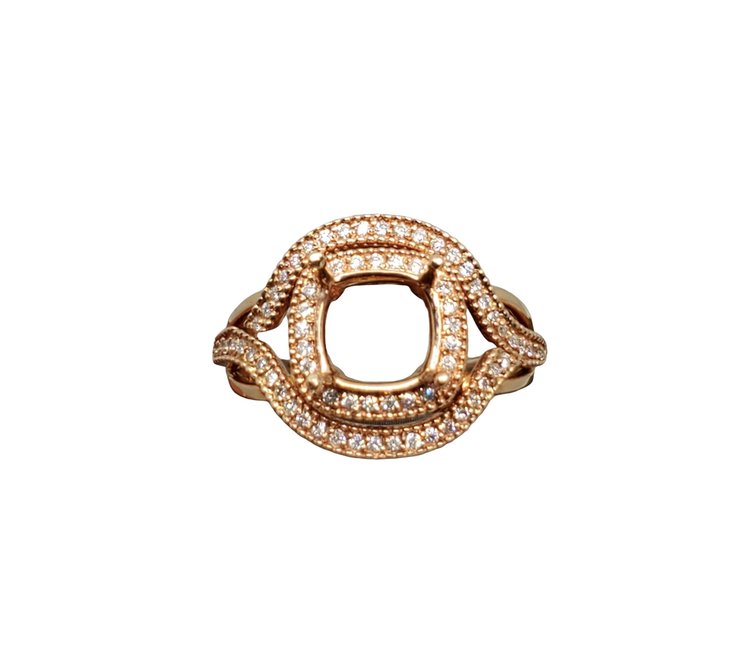M(R)14KR .30CT ROSE GOLD AND DIAMOND HALO-INTERTWINED SEMI MOUNTING