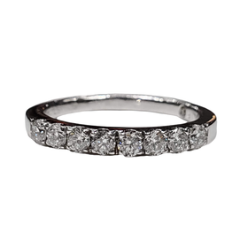 (Y) 14K .51CT LEO SI2 G BAND WHITE GOLD 8 ROUND DIAMOMNDS