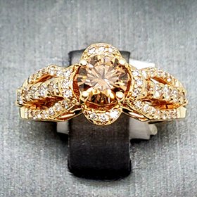 (R)14KY .73CT CHAMPAGNE DIA RING