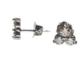 (R) 14K .60CT H VS2 CLUSTER WHITE GOLD 6 ROUND DIAMONDS CLUSTER STUD EARRINGS
