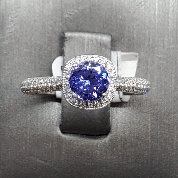 (Y) 14K 1CT TANZ .75CT MTG AAA TANZANITE