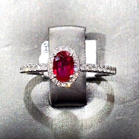 (R)14K .44CT RUBY .25TDW