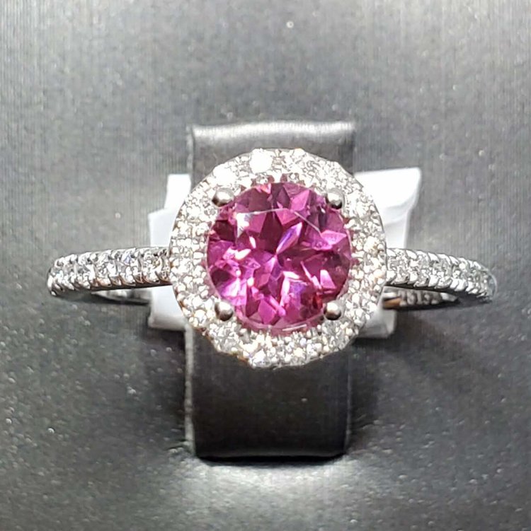 (B)14K .85CT PT .34CT DIA