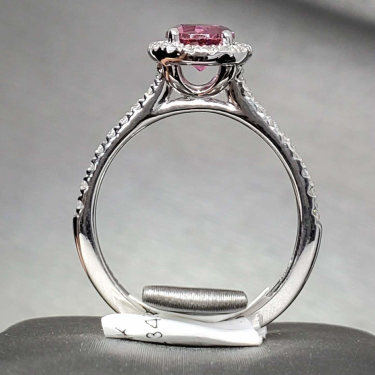 (B)14K .85CT PT .34CT DIA