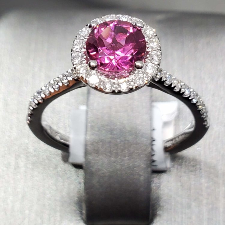 (B)14K .85CT PT .34CT DIA