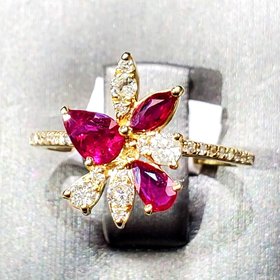 (Y) 14K .80CT RUBY .33TDW