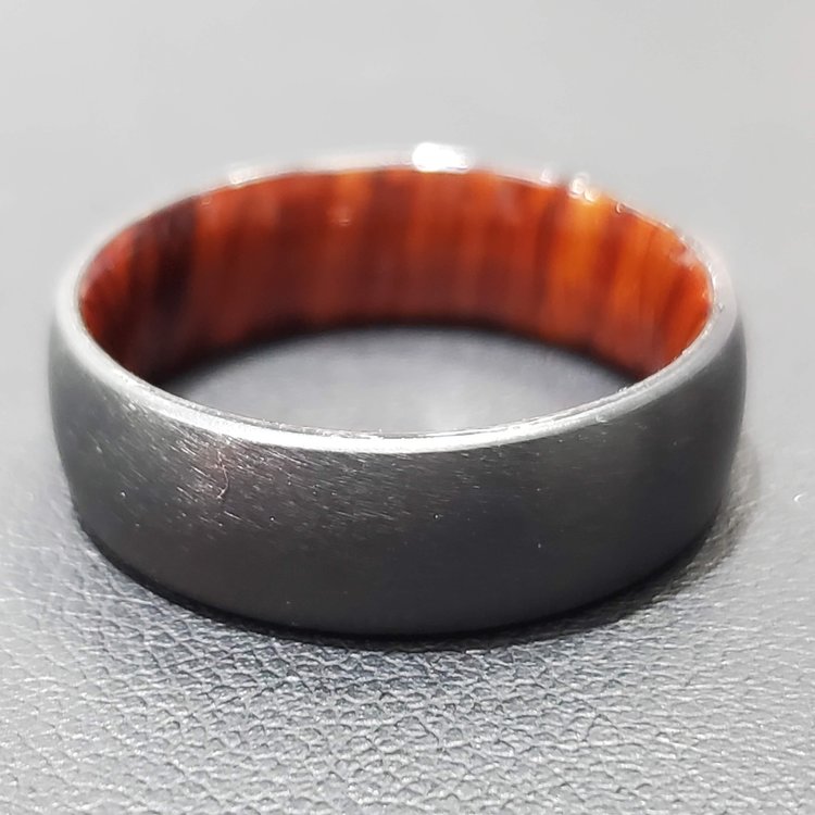 (B) ZIRCOINIUM & COCOBOLO WOOD BAND 7MM WIDE