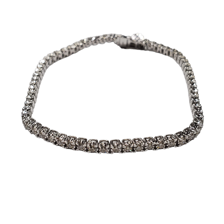 (R) 14K 2.03CT BRACELET 66 ROUND DIAMONDS SI2 IJ WHITE GOLD DIAMOND TENNIS BRACELET