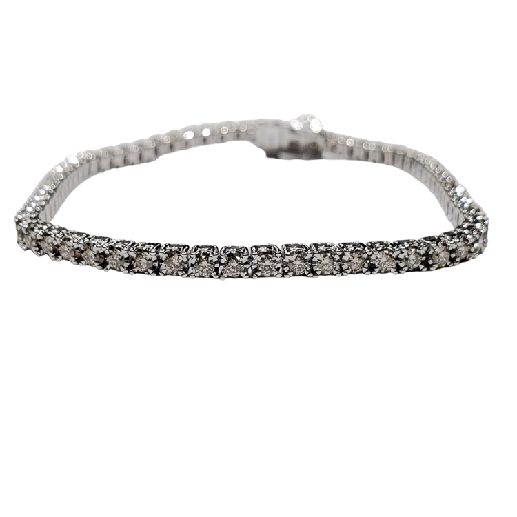 (R) 14K 2.03CT BRACELET 66 ROUND DIAMONDS SI2 IJ WHITE GOLD DIAMOND TENNIS BRACELET