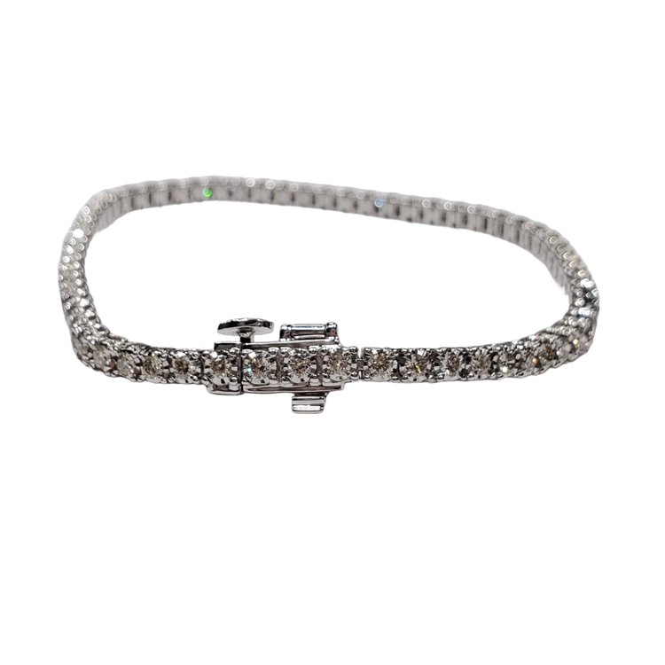(R) 14K 2.03CT BRACELET 66 ROUND DIAMONDS SI2 IJ WHITE GOLD DIAMOND TENNIS BRACELET