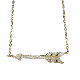 SAVOIA (R) 18K .17CT VS F ARROW YELLOW GOLD ARROW NECKLACE ALL ROUND DIAMONDS