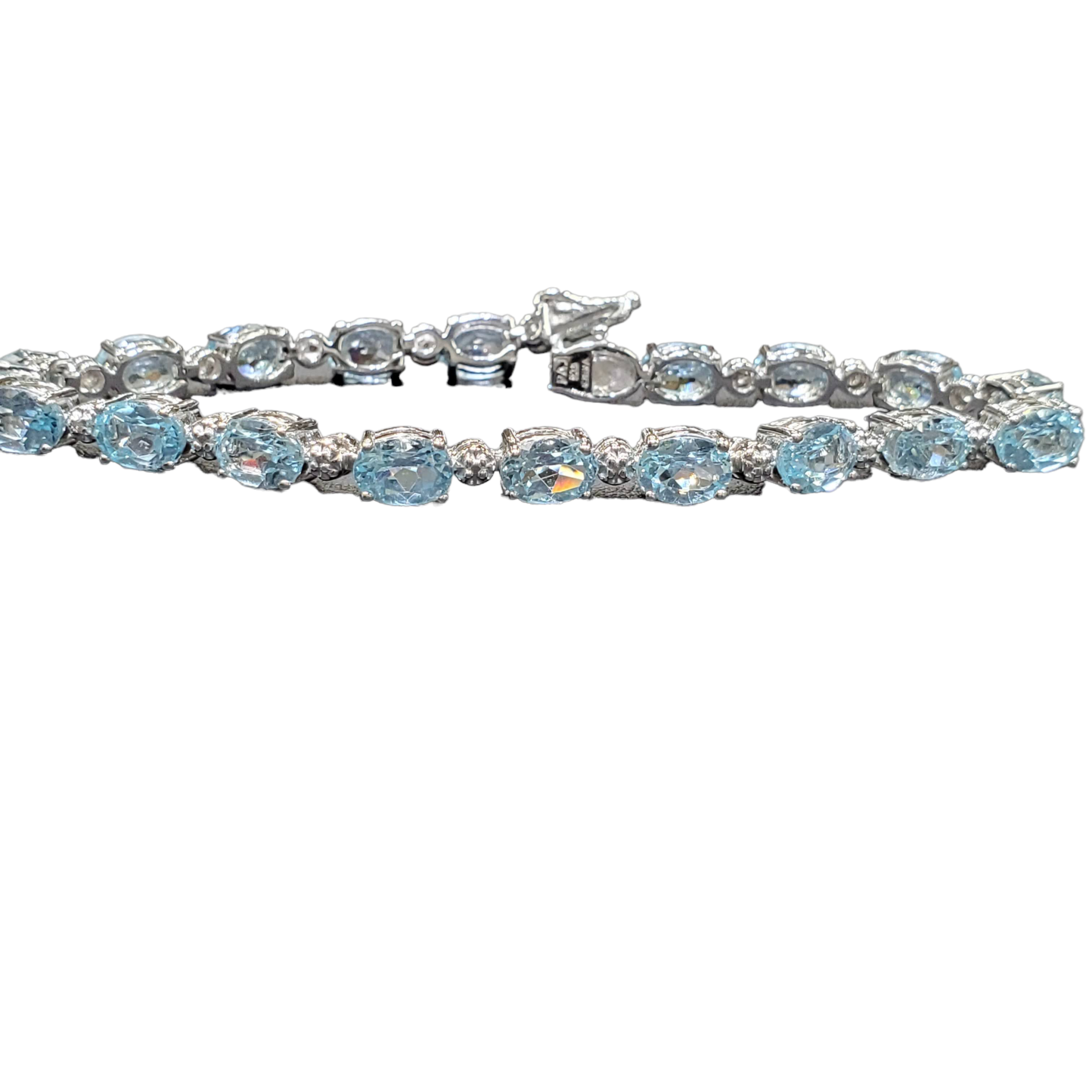 14k Gold Natural Blue Topaz and Diamond Bracelet December Birthstone Tennis  Bracelet 6.5 - Etsy