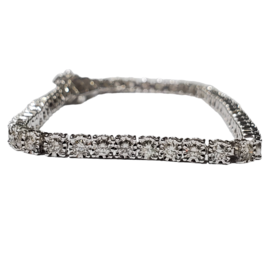 (Y) 14K 3.15CT TDW TENNIS BRACELET SI2 IJ 53 ROUND DIAMONDS