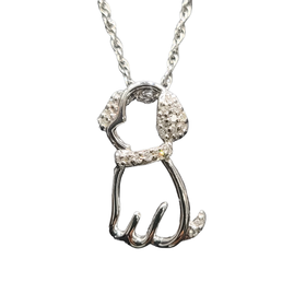 (Y) 925 .10CT DIAMOND ACCENTED PUPPY PENDENT