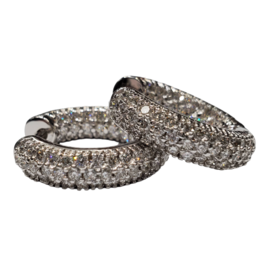 Gemdek M(Y) 14K WG 2.60CT VS2 I PAVE’ HOOPS