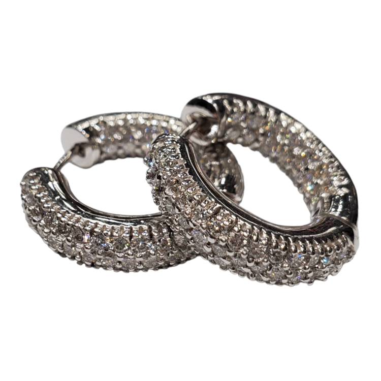 Gemdek M(Y) 14K WG 2.60CT VS2 I PAVE’ HOOPS
