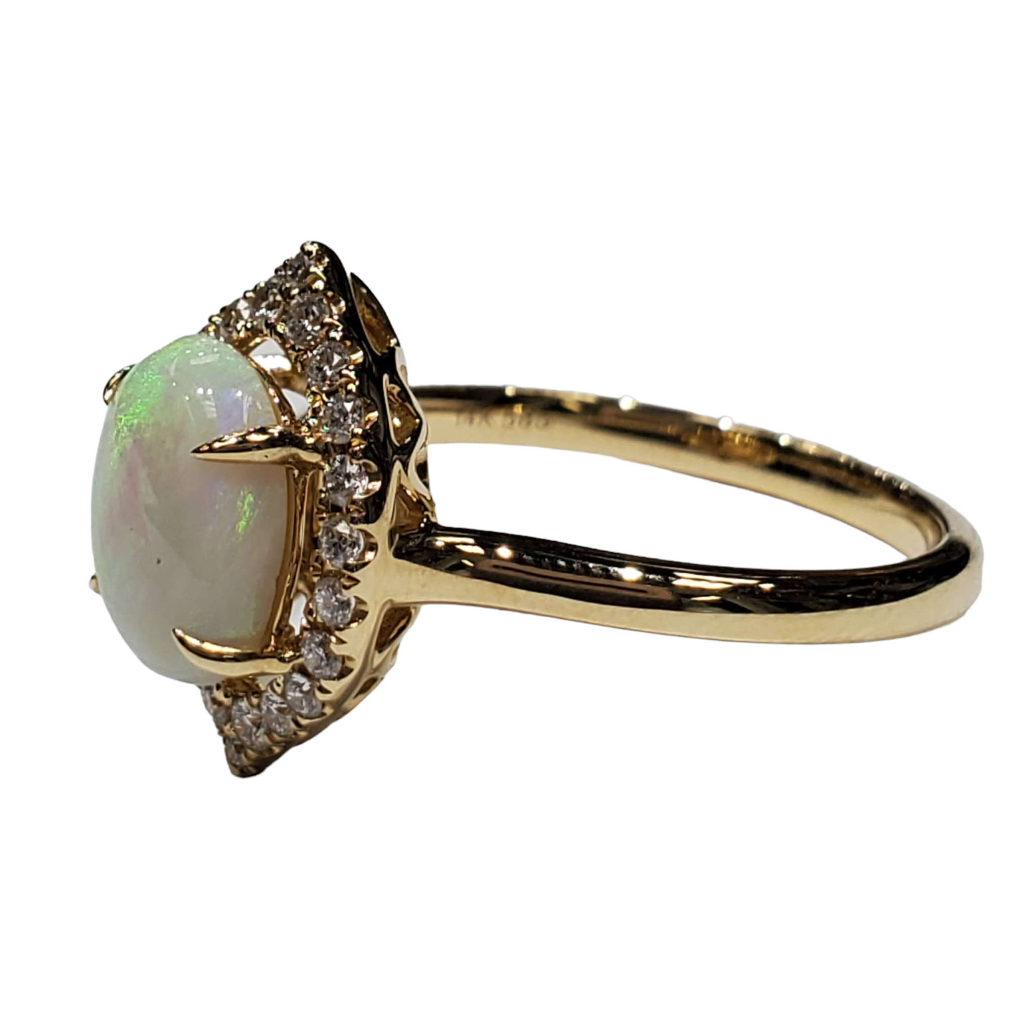 Natural Australian Opal Ring ,matching Diamond Wedding Band, Fashion  Birthstone Ring Gift, Pristine Custom Rings - Etsy