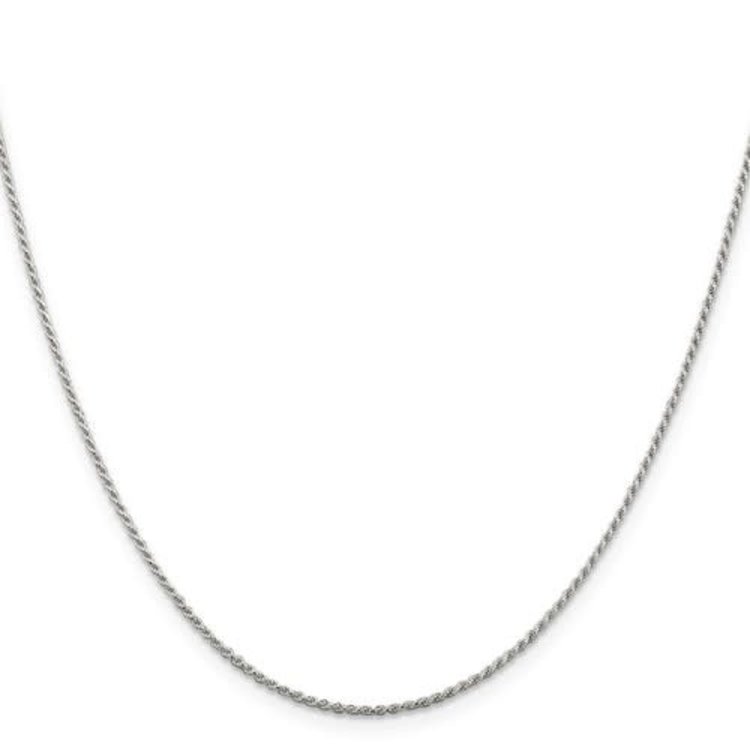 (R) 925 ROPE 1.1MM 22” SILVER ROPE CHAIN 3.0 GRAMS