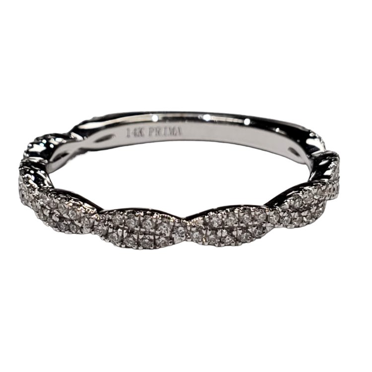 PRIMA NEW YORK (R) 14K .24CT SI1 G BAND WHITE GOLD TWIST PRIMA NEW YORK DESIGNER BAND