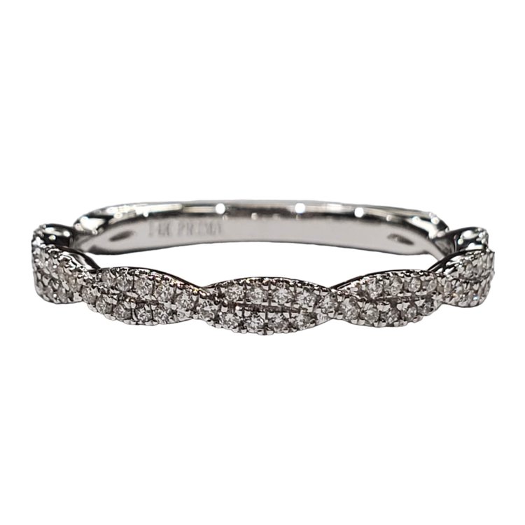 PRIMA NEW YORK (R) 14K .24CT SI1 G BAND WHITE GOLD TWIST PRIMA NEW YORK DESIGNER BAND