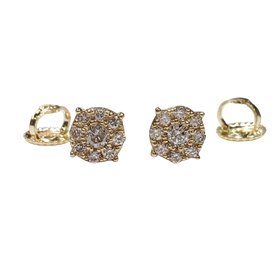(Y) 10K .25CT CLUSTER STUD EARRINGS YELLOW GOLD