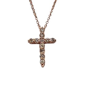 (R) 14K YG .98CT DIAMOND CROSS 11 DIA